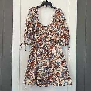 House of Harlow Floral Balloon Sleeve Mini Dress